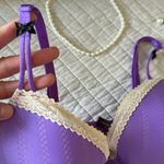 Betsey Johnson Betsy Johnson, purple cream, lace, trim, bow, cute bra, coquette Y2K 32D Photo 3
