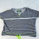 One Step Up Pullover Sweater Womens Size L Gray Black Striped Drop Shoulder Size L Photo 6