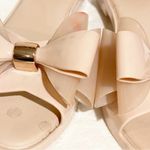 Melissa  Size 7 Blush Pink Rubber Bow Slip on Open Toe Flats Shoes Photo 2