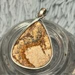 Elegant Sterling Silver 925 & Picture Jasper Teardrop Pendant Photo 1