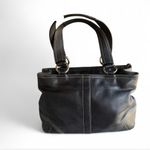 Coach Vintage Black Leather Shoulder Bag with Silver Hardware Photo 1