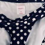 Xhilaration Navy & White Polka Dot Striped Bikini Size Large Photo 5