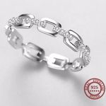 Sterling Silver SIZE 6 925  Simple Cadena Hueca Stackable Charm Finger Photo 3