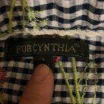 For Cynthia Vintage  embroidered plaid top EUC Photo 2