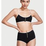 Victoria's Secret NWT  Nero Black White Iconic Scoop Bikini Top Women's Size XL Photo 10