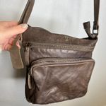 COCHOR Brown Distressed Leather Crossbody Bag Adjustable Strap Zip Pockets Photo 1