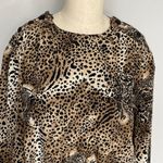 Vintage Leopard Print Blouse Animal Pattern Top Chic Street Style M/L Black Size M Photo 5