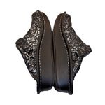 Alegria SEV-7513 Clogs Mules Womens 37 Black Silver Floral Leather Slip On Photo 4