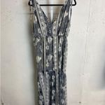 #306 LULUS Mystical Moment Gray Print Maxi Dress Black Size L Photo 5