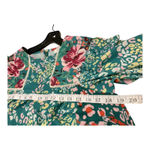 Umgee  USA Floral Green Long Sleeve Crochet Inset Tunic Dress Sz S Photo 6