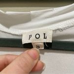 POL Draped Pocket Distressed Short Sleeve T Shirt White Womens Size Small Photo 4