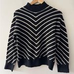 Mango Black and White Fuzzy High Neck Sweater Photo 1