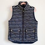 J.Crew Navy Blue White Stripe Down Puffer Vest Medium Photo 0
