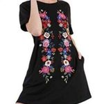 Umgee  “Beach Please” Embroidered T-Shirt Cover-Up Mini Dress Size Small Photo 0