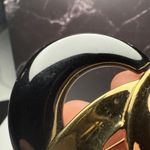 Trifari Vintage  Brooch Pin Gold Tone Black Signed - Has Wear Photo 6