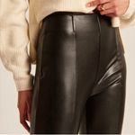 Abercrombie & Fitch Abercrombie Split Hem Vegan Leather Slim Flare Pants   Photo 1
