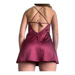 Auden Nwt womens large maroon satin slip nightgown thong set Red Photo 4