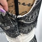 Sangria Petite Black Cream Sheath Knee Length Dress Lace Tiered Flapper Gatsby Size 10P Photo 5