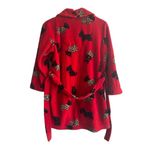Adonna  Red bathrobe with Scottish Terriers in black & cheetah print Size S‎ Photo 1