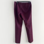 Lafayette 148 Dress Pants Womens 2 Maroon Virgin Wool Blend Straight Office Red Photo 3