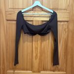 Princess Polly  Size 4 Becca Long-Sleeve Brown Crop Top Photo 4
