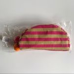 Saks 5th Avenue 🆕 NWT Saks Fifth Avenue Striped Raffia Makeup Bag Photo 3