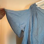 Jane and Delancey Shirt Top 1X Lyocell Denim Light Blue Chambray Short Sleeve Photo 7