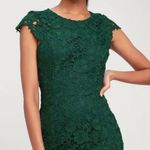 Lulu's Green Backless Sheath Dress with Cap Sleeves Photo 0