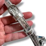 A New Day Womens Crossbody Purse Handbag Silver Faux Leather Photo 5