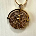 Gold Plated Brass Ancient Coin Medallion necklace Photo 3