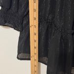 Altar'd State Altar’d State Black Reed Shimmer Dress Size Medium Ruffle Holiday New Year Party Photo 7