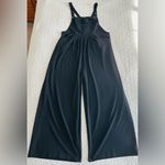 Halara  Black Waffle Knit Overalls Jumpsuit Size L Petite Photo 2