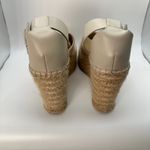 Marc Fisher LTD Women's Espadrille Platform Wedge Sandals Beige Leather Size 6.5 Photo 3