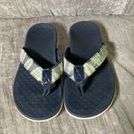 Vionic  Women's Tide Sequins Sandals Comfort Flip Flop Sz 5 EU 36 White/Navy/Aqua Photo 6