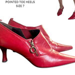 Donald Pliner VINTAGE Y2K  RED ZIPPER‎ CHARM PUMPS HEELS SIZE 7. Photo 0