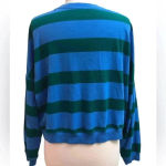 Champion - Blue and Green Striped Long Sleeve Boxy Shirt Photo 4