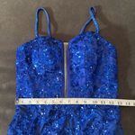 Women’s Blue Sparkly Mermaid Fit Prom Party Dress CrissCross Straps Size 2 Photo 6