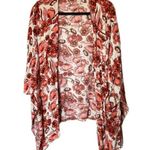 LC Lauren Conrad Women's Fall Fleurs Tie Front Kimono Floral Flower Cardigan Photo 0