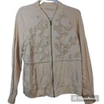 Hinge  Blush Pink Lace Detail Bomber Jacket Long Sleeve Size M Photo 0