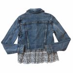 Pilcro  and the Letterpress Gingham Eyelet Peplum Hem Denim Jacket Photo 1