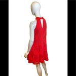Waverly Grey Halter Keyhole Floral Chiffon Red Mini Dress Medium Photo 3