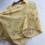 Fashion Bug Vintage 2X Yellow Floral Tie Front Crop Top Cottagecore Boho Retro Photo 2