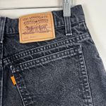 Levi's Vintage 70s Levi’s 951 Womens 8 Orange Tab Black Denim Cutoff Shorts Made in USA Photo 4