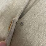 Santa Fe Beige Linen Sheath Dress Size 4 USA Made Button Front Vintage Brown Photo 6