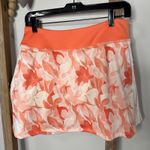 Adidas  Women Floral Print Tennis Skort Orange White Athleisure Size Small Photo 1