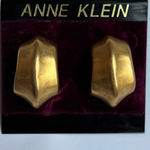 Anne Klein Vintage  18KT Gold Filled Chunky Half Hoop earrings Photo 0