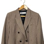 ZARA Houndstooth Double Breasted Blazer Jacket Women’s Size Medium Workwear Photo 1