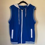 Victorious sleeveless hoodie royal blue full zip hooded pockets Women’s sz M Size M Photo 0