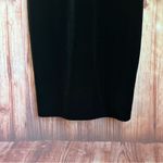 Badgley Mischka  Black Velvet Deep V Neck Lace Long Sleeve Cocktails Dress Size 4 Photo 6