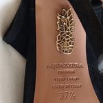 Aquazzura Firenze Suede Cutout Ankle Tie Stiletto Heels 7 37 Black Made In Italy Size 7.5 Photo 8